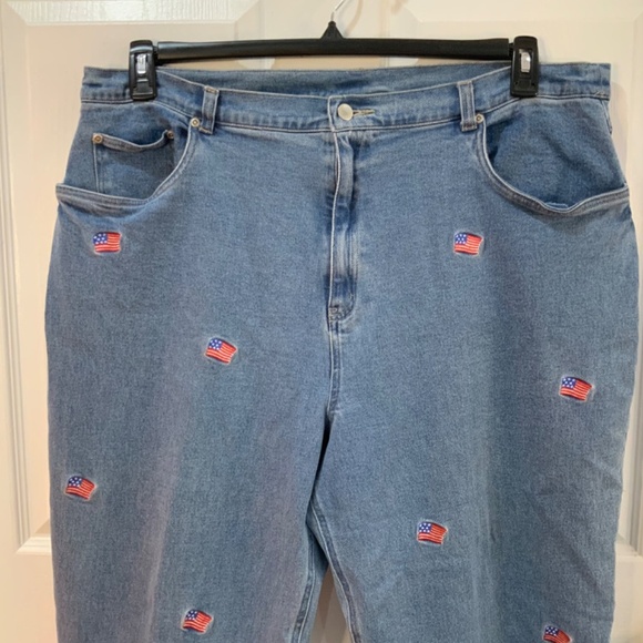 The Quacker Factory American Flag Embroidered Vintage Jeans Plus Size 24 - Picture 3 of 8